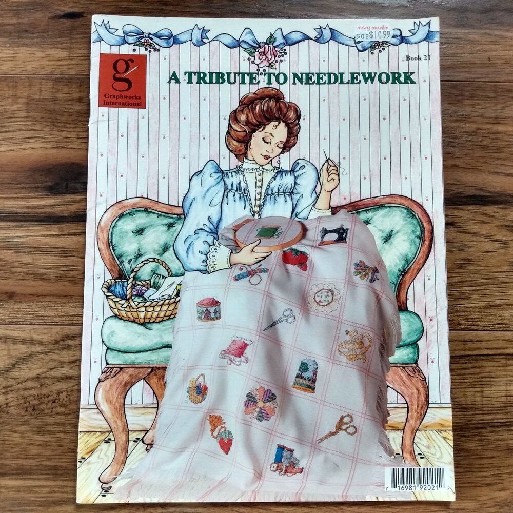 Vintage Cross Stitch Embroidery Pattern Booklet with Graph Charts Alphabet